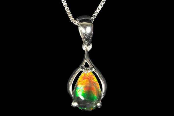 Ammolite Pendant with Sterling Silver - Chain Included #175218